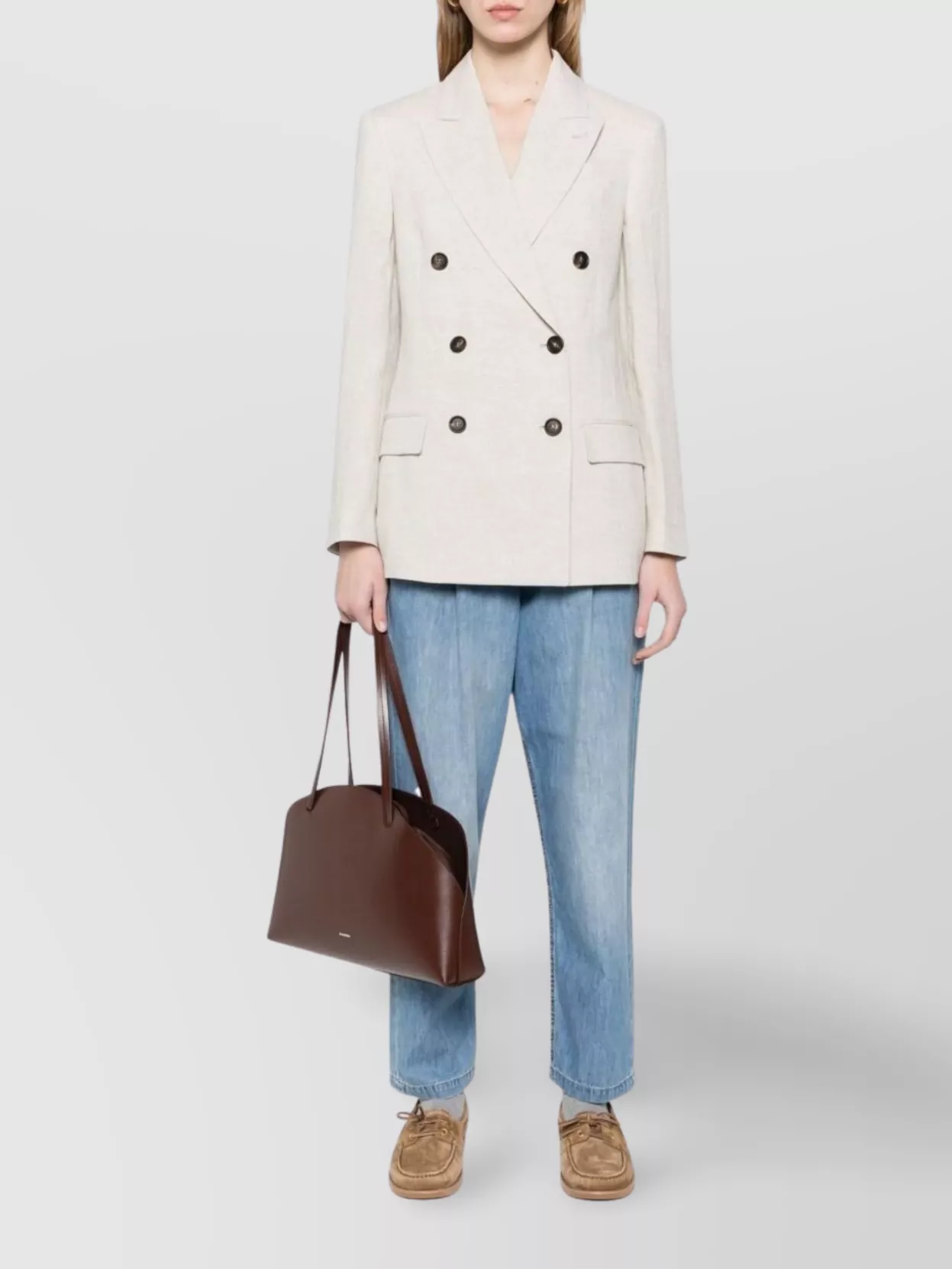 Brunello Cucinelli Elasticated Waistband Denim Trousers With Rivet Detailing