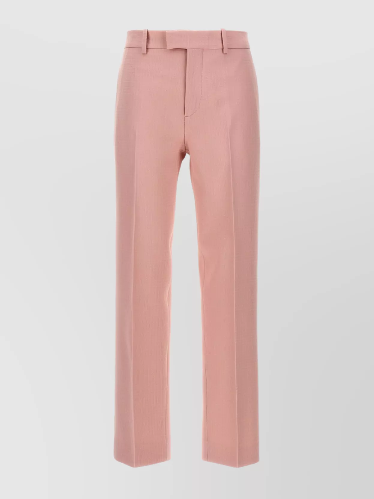Burberry High Waist Straight Leg Textured Trousers In Pink