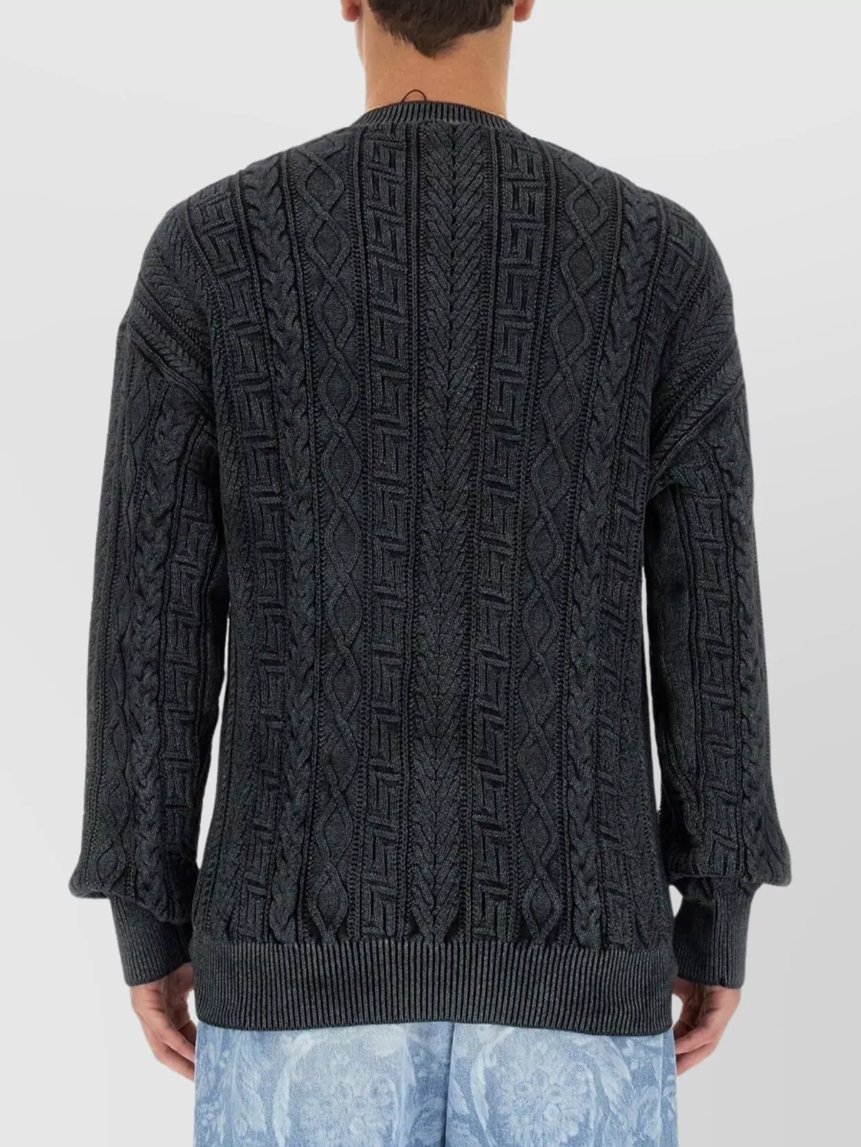 Versace Greek Braid Cable Knit Sweater