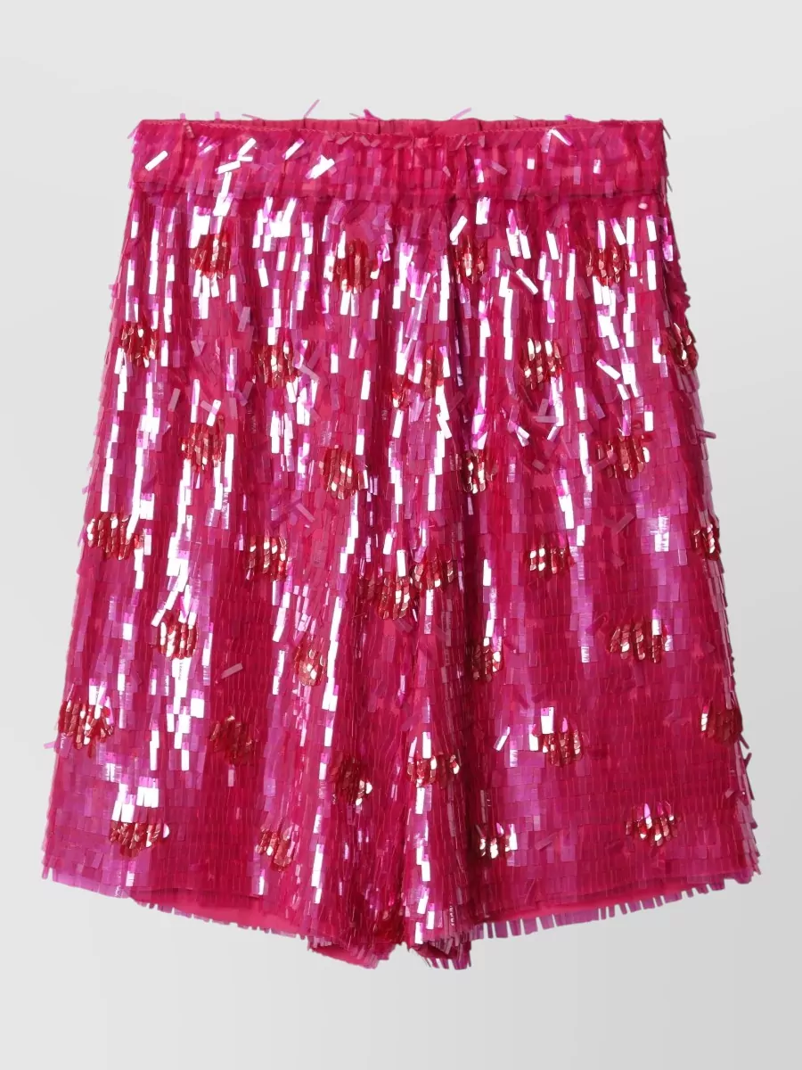 Dries Van Noten silk sequin a-line skirt