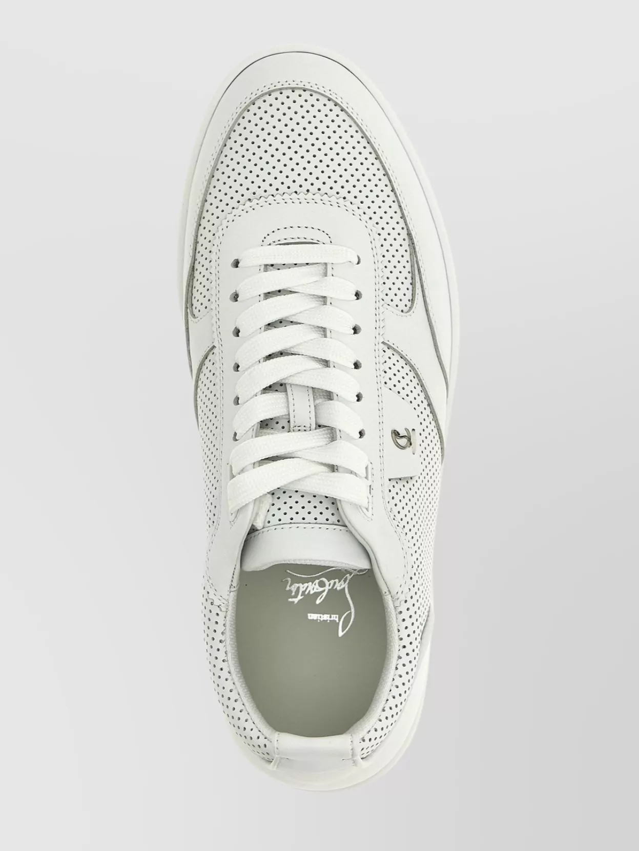 Christian Louboutin Rui Perforated Round Toe Flat Sole Sneakers