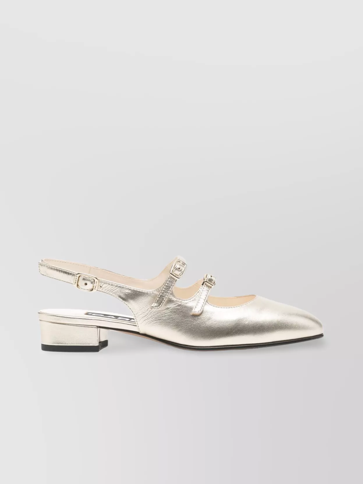 CAREL DOUBLE-STRAP LAMINATED LEATHER SANDALS