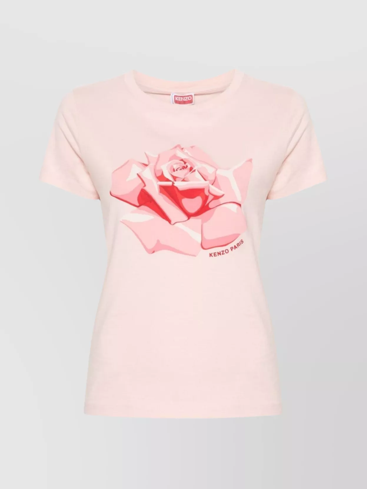 Shop Kenzo Crew Neck Rose Print Top