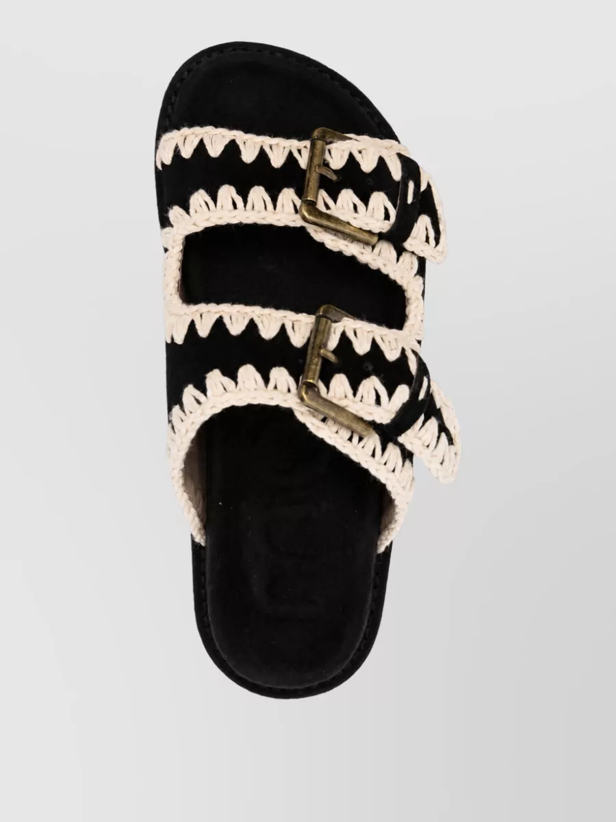 Mou Suede Crochet Sandals