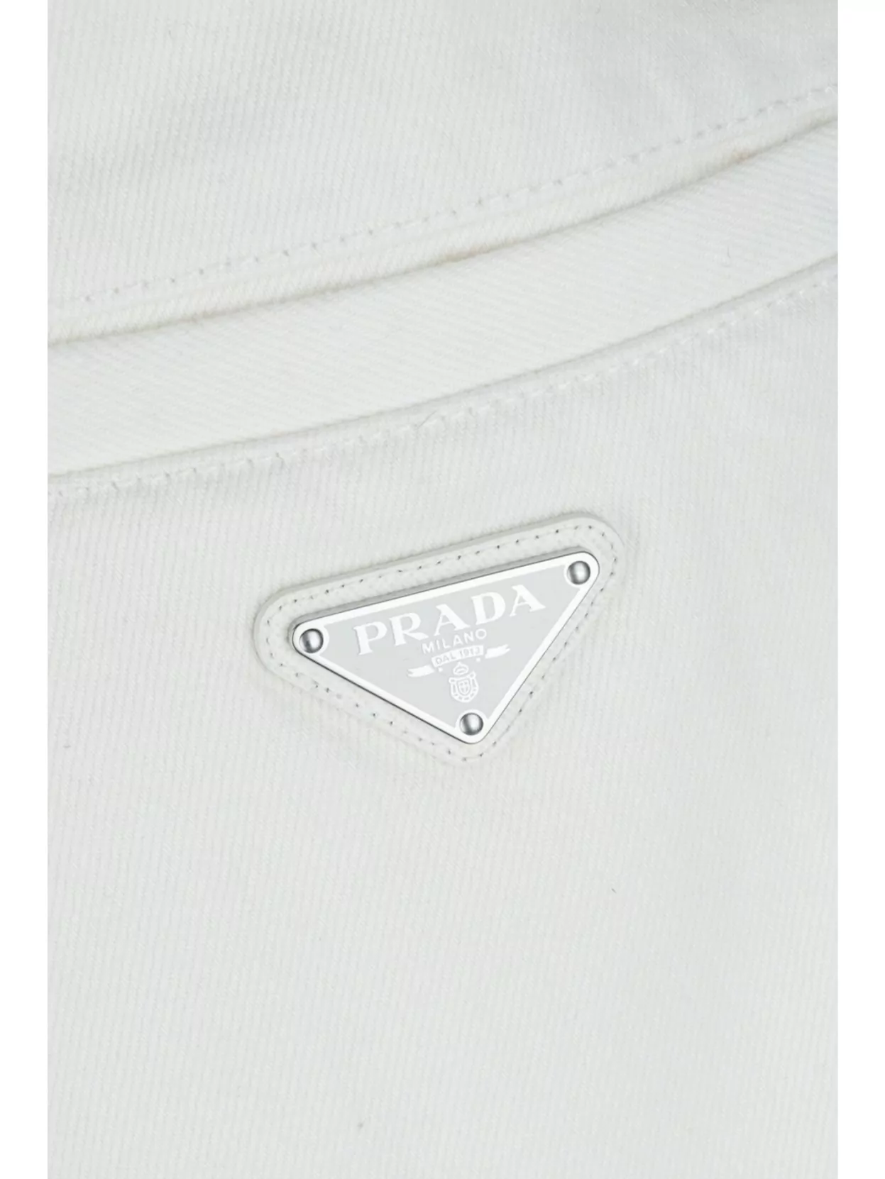 Prada Denim Trousers With Back And Cargo Pockets In White