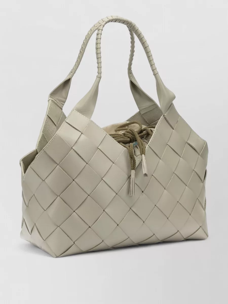 Dragon Diffusion Woven Shoulder Bag Featuring Top Handle