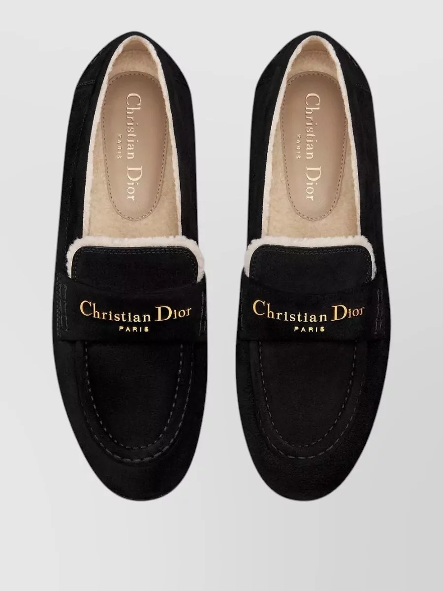 Christian Dior Mens Loafers Round Toe Suede Finish