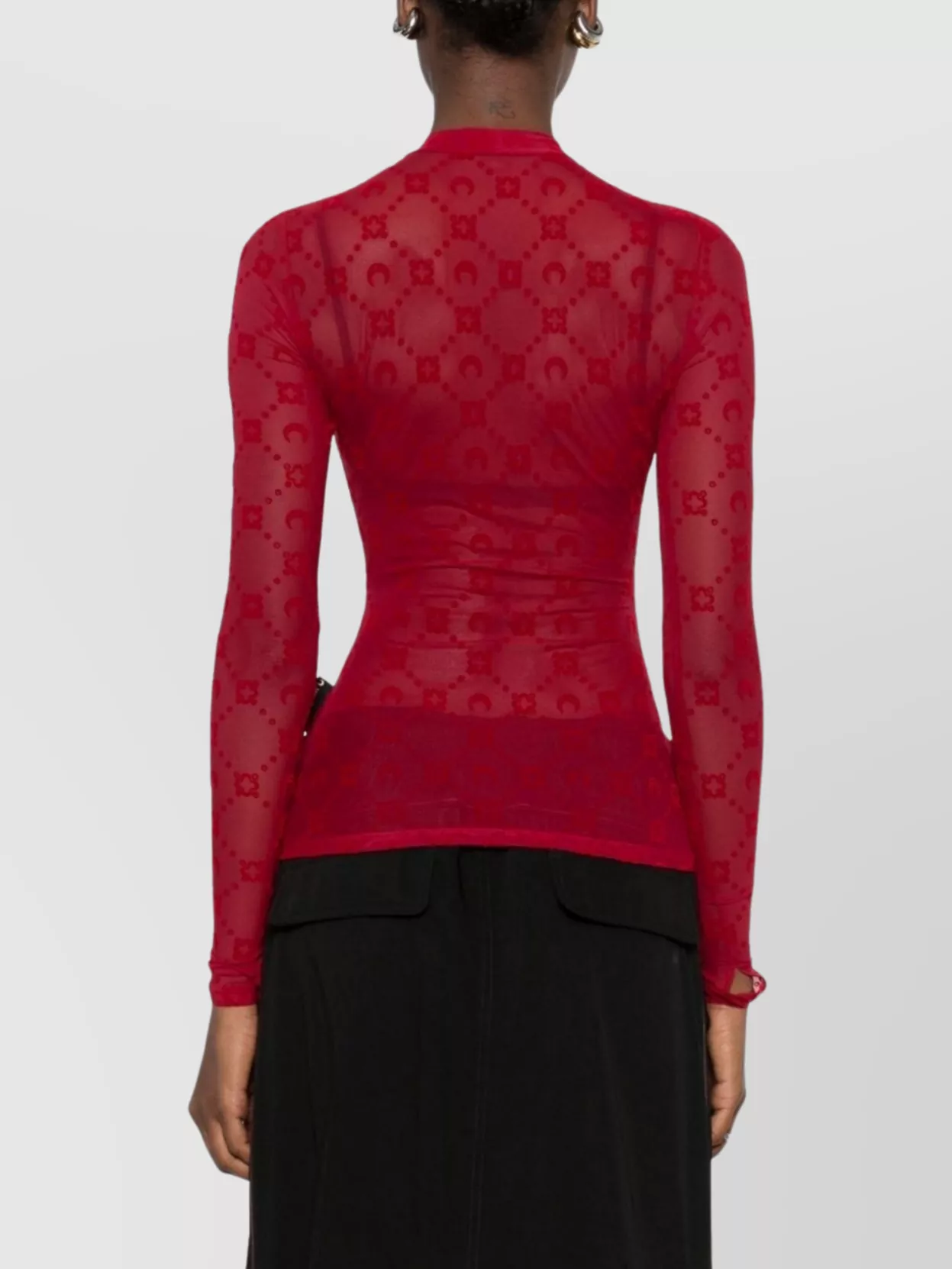 Marine Serre High-Neck Fitted Top Patterned Design