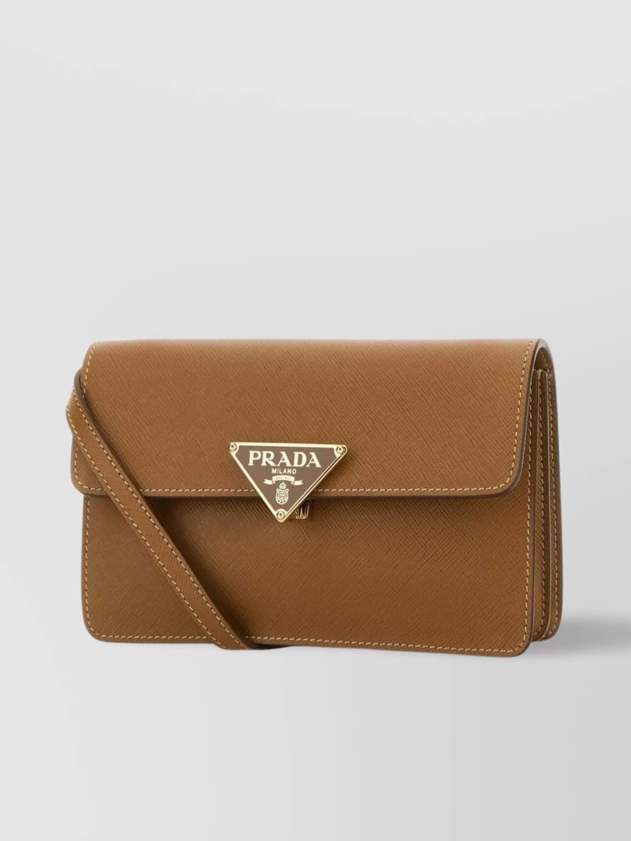 Prada Mini Sac Bandoulière En Cuir Biscuit