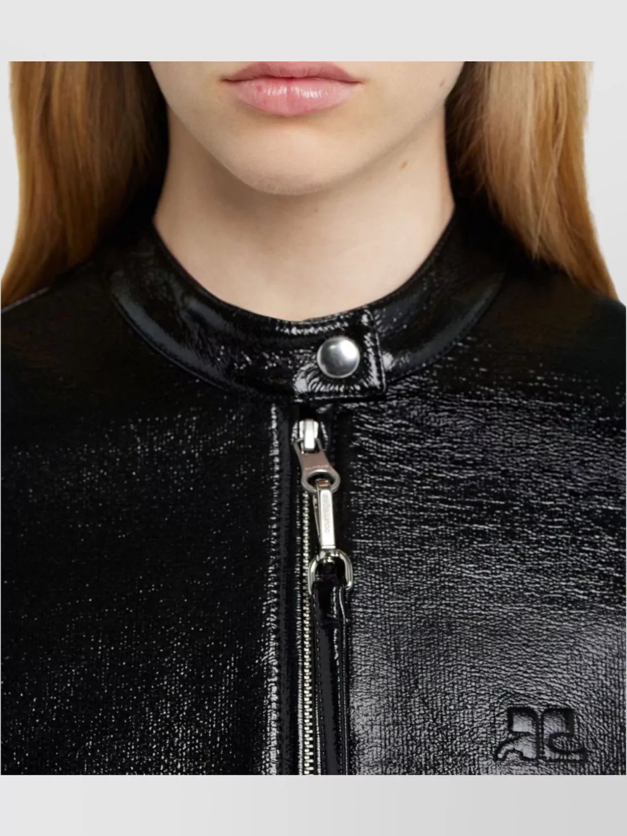 Courrèges Snap Button Collar Shiny Finish Jackets