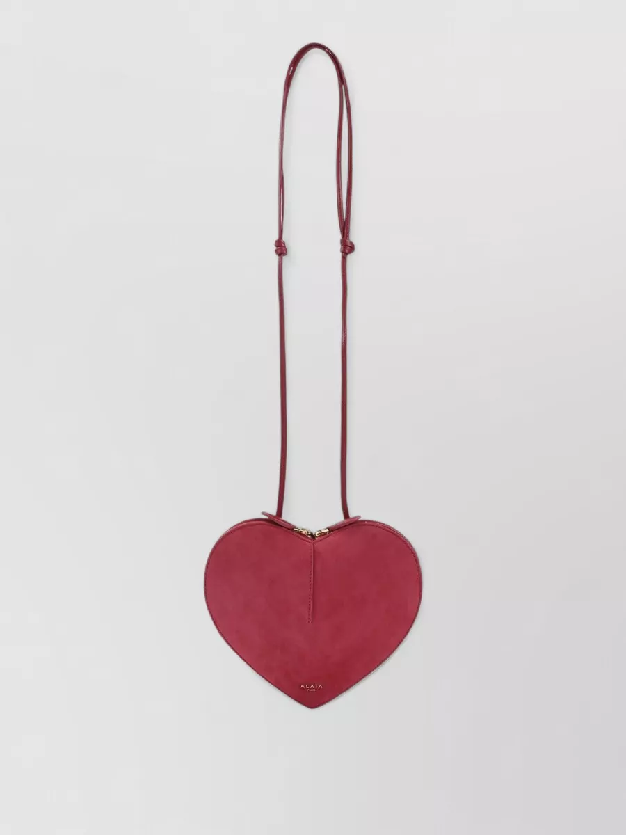 Alaïa Shoulder Bag Heart Shape Suede Leather