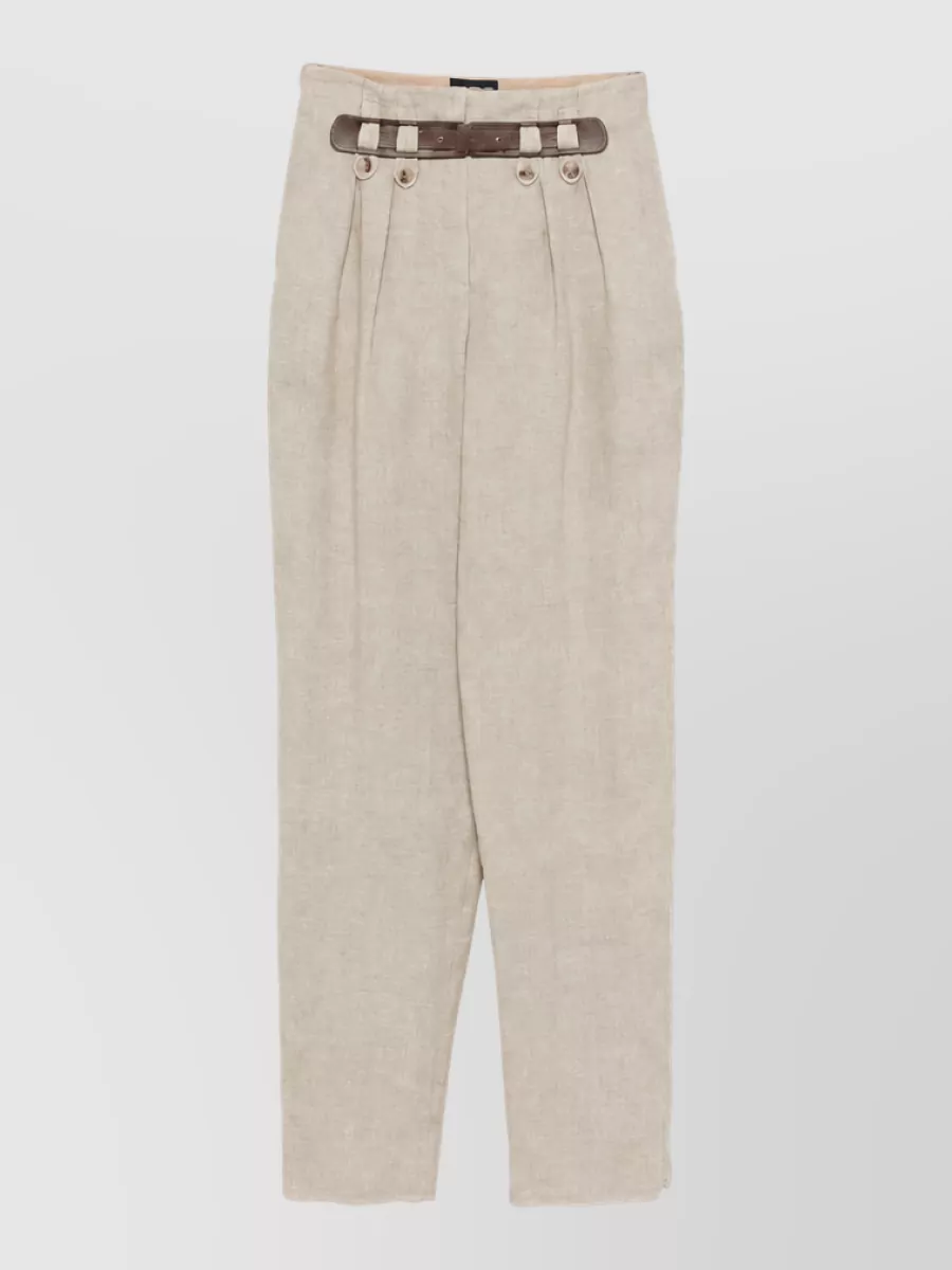Emporio Armani Linen high-rise wide-leg trousers