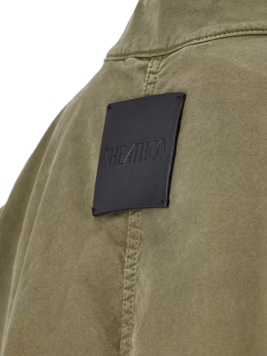 The Attico High Collar Jacket Front Pockets Snaps