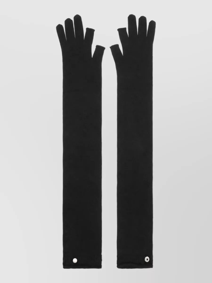 Rick Owens merino wool long fingerless gloves