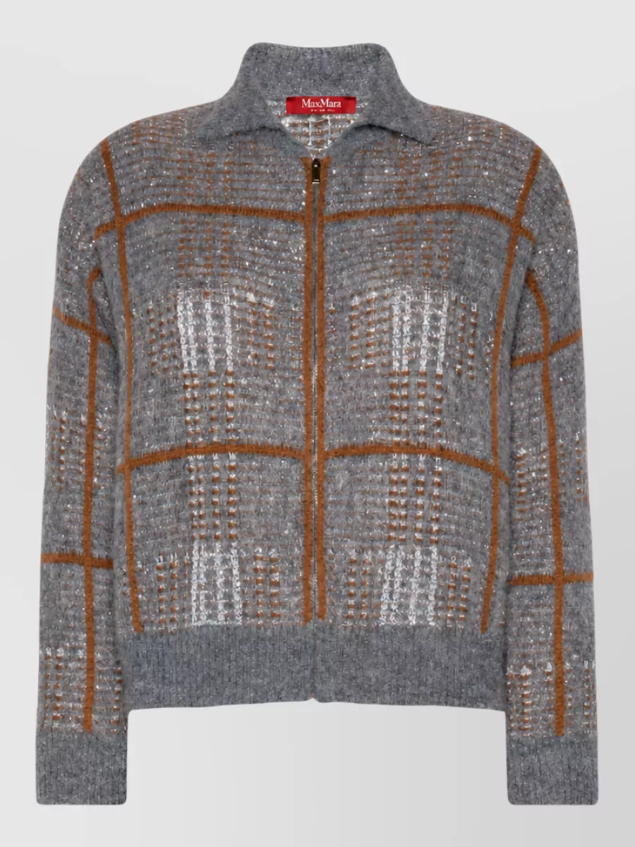 S Max Mara cashmere blend ribbed zip-up cardigan