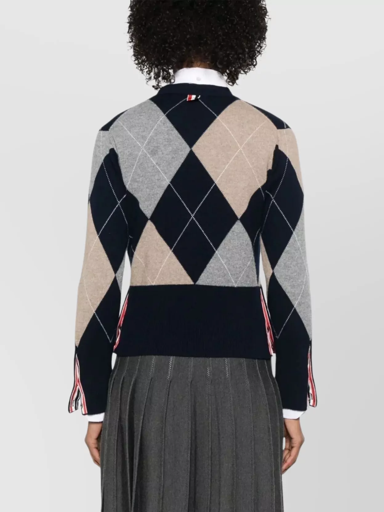 Thom Browne Argyle V-Neck Cashmere Cardigan
