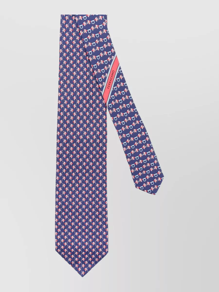 Ferragamo silk shark print tie