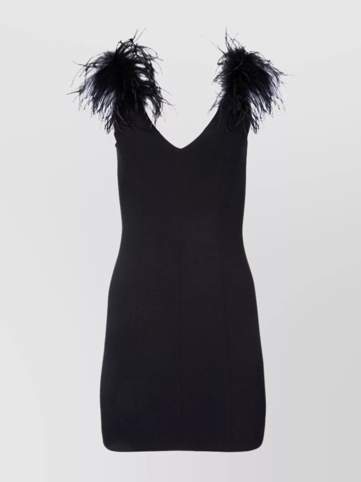 Shop Pinko Feather Embellished V-neck Sleeveless Dress