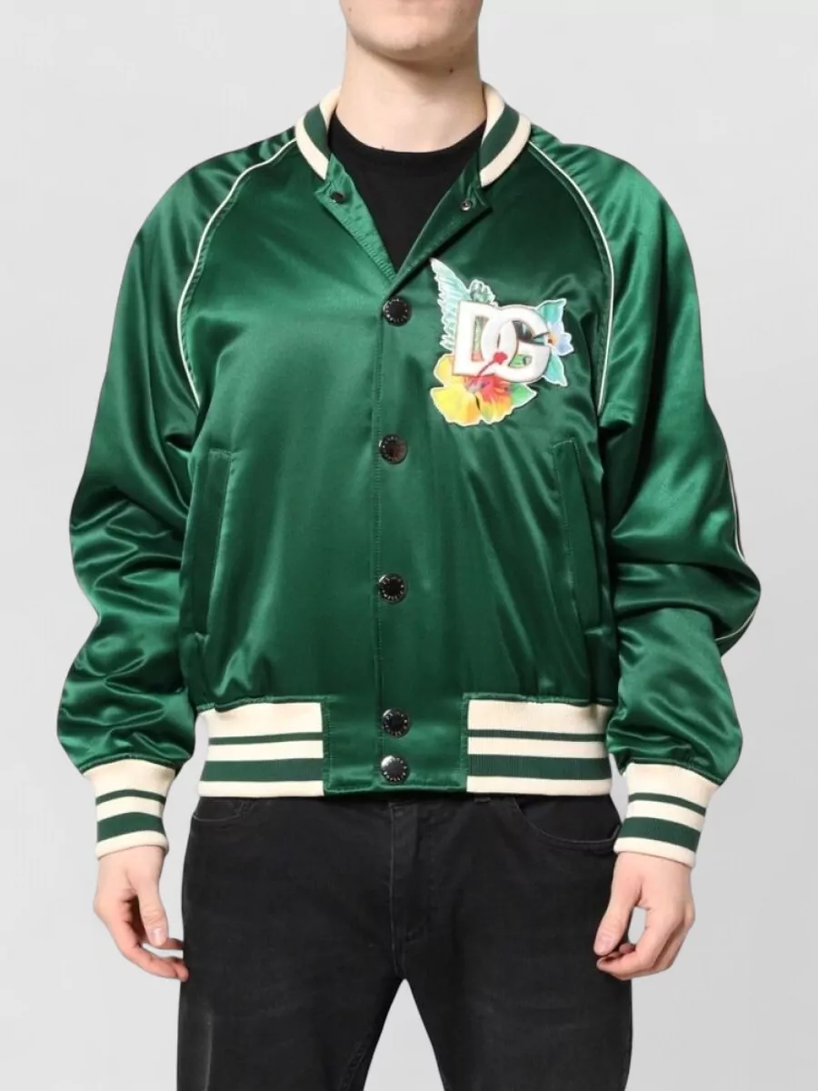 Dolce&Gabbana Floral logo-print bomber jacket