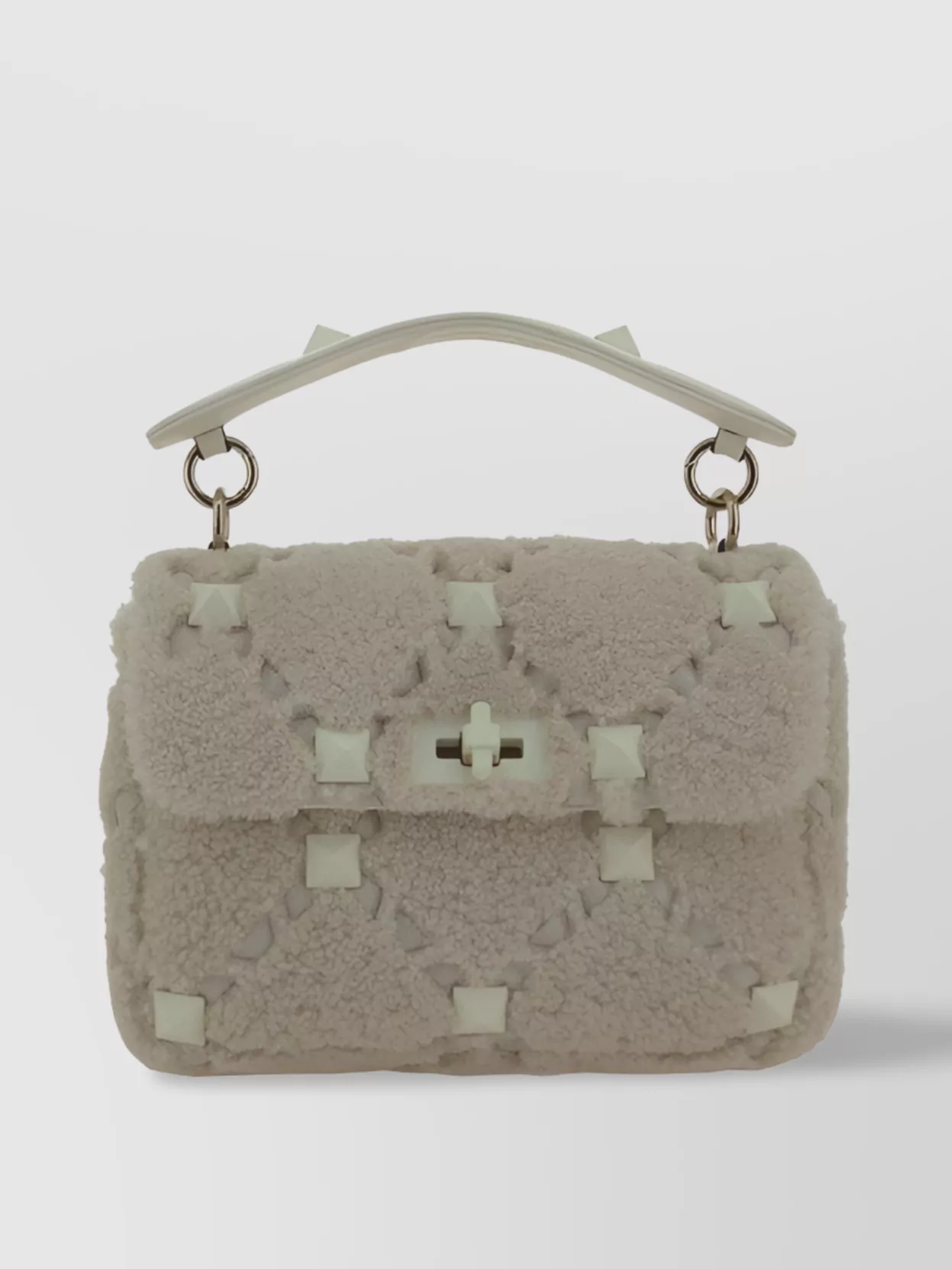 Shop Valentino Roman Stud Medium Handbag With Metallic Accents