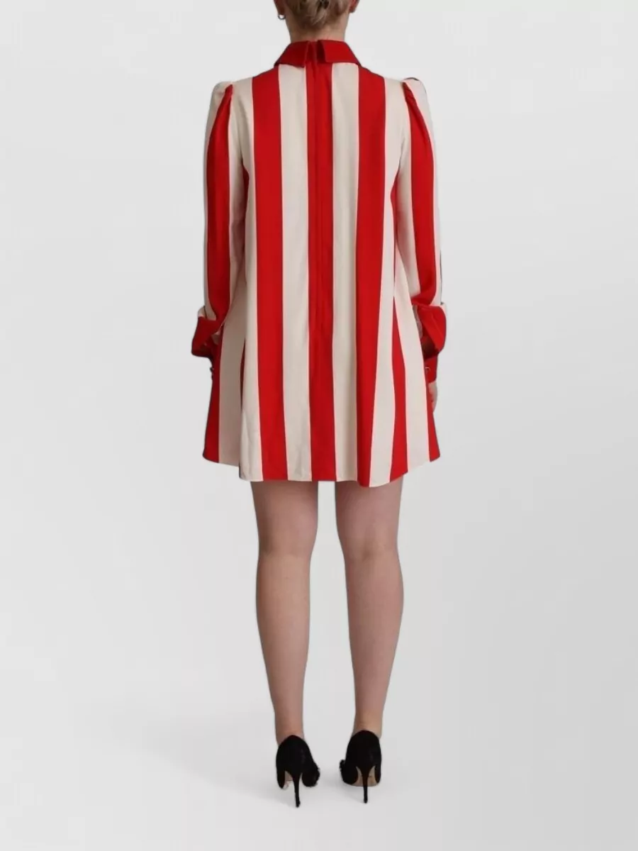 Dolce&Gabbana Striped Long-Sleeve Mini Shirt Dress