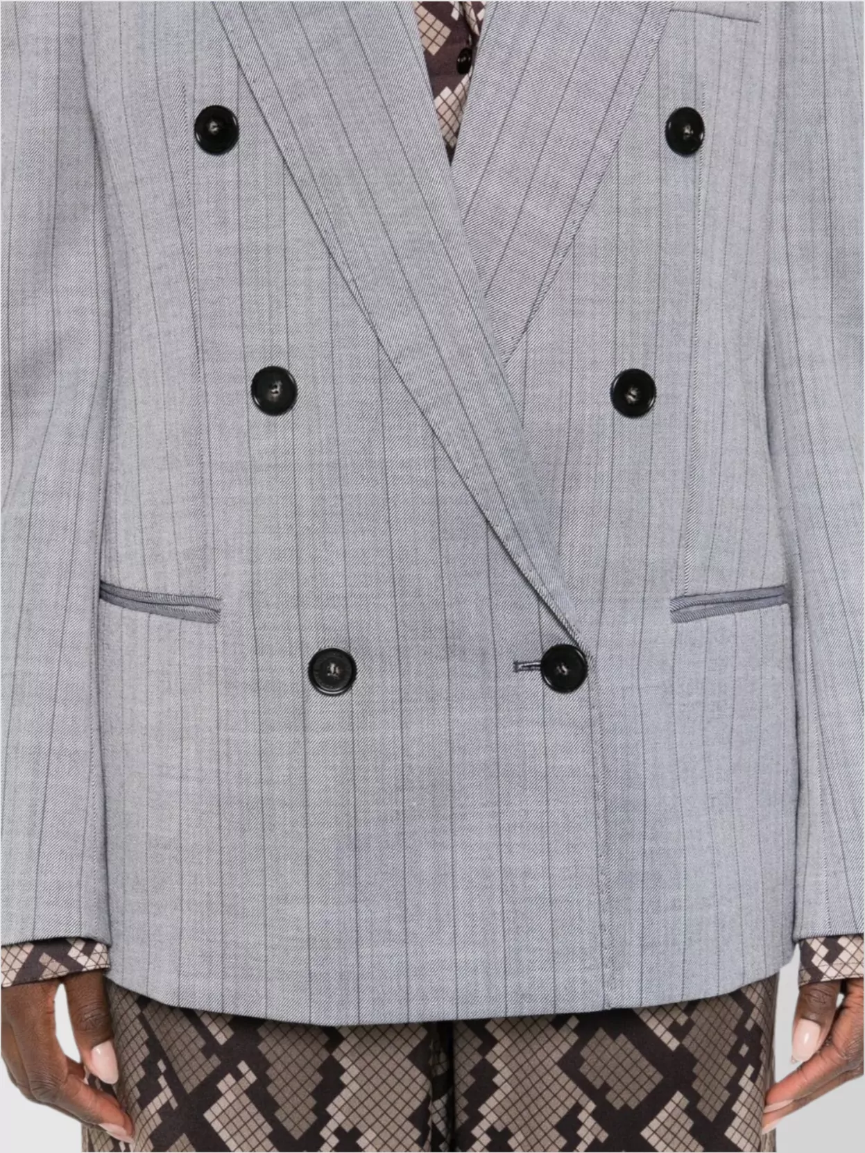 Stella Mccartney Double-Breasted Wool Jacket Notched Lapels