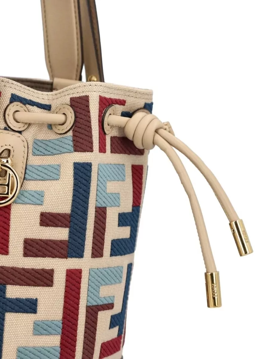 Fendi Mini Mon Tresor Canvas Bucket Bag