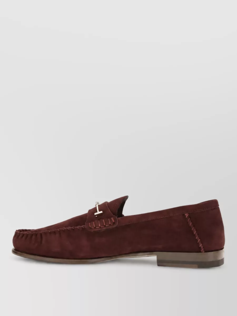 Tom Ford suede leather t-strap loafers