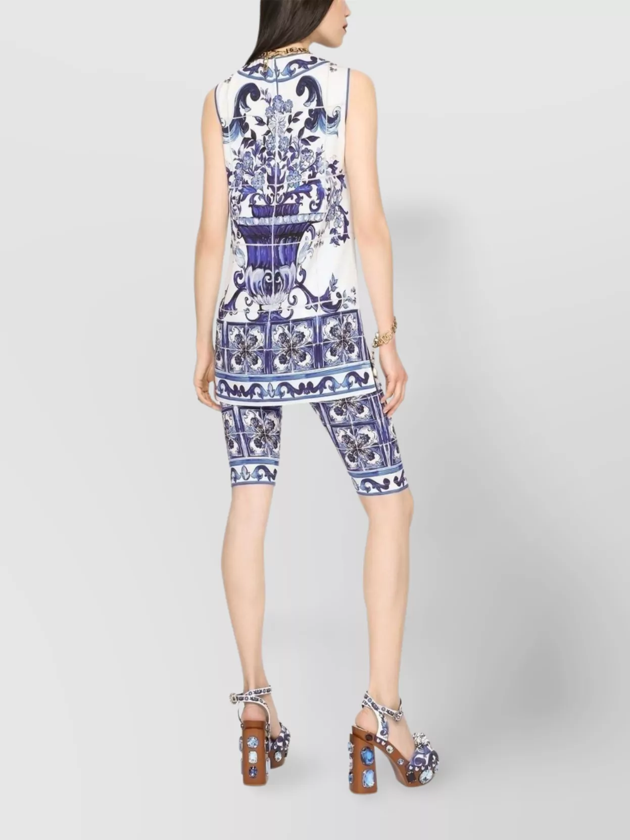 Dolce&Gabbana Sleeveless Knee-Length Top High Neckline