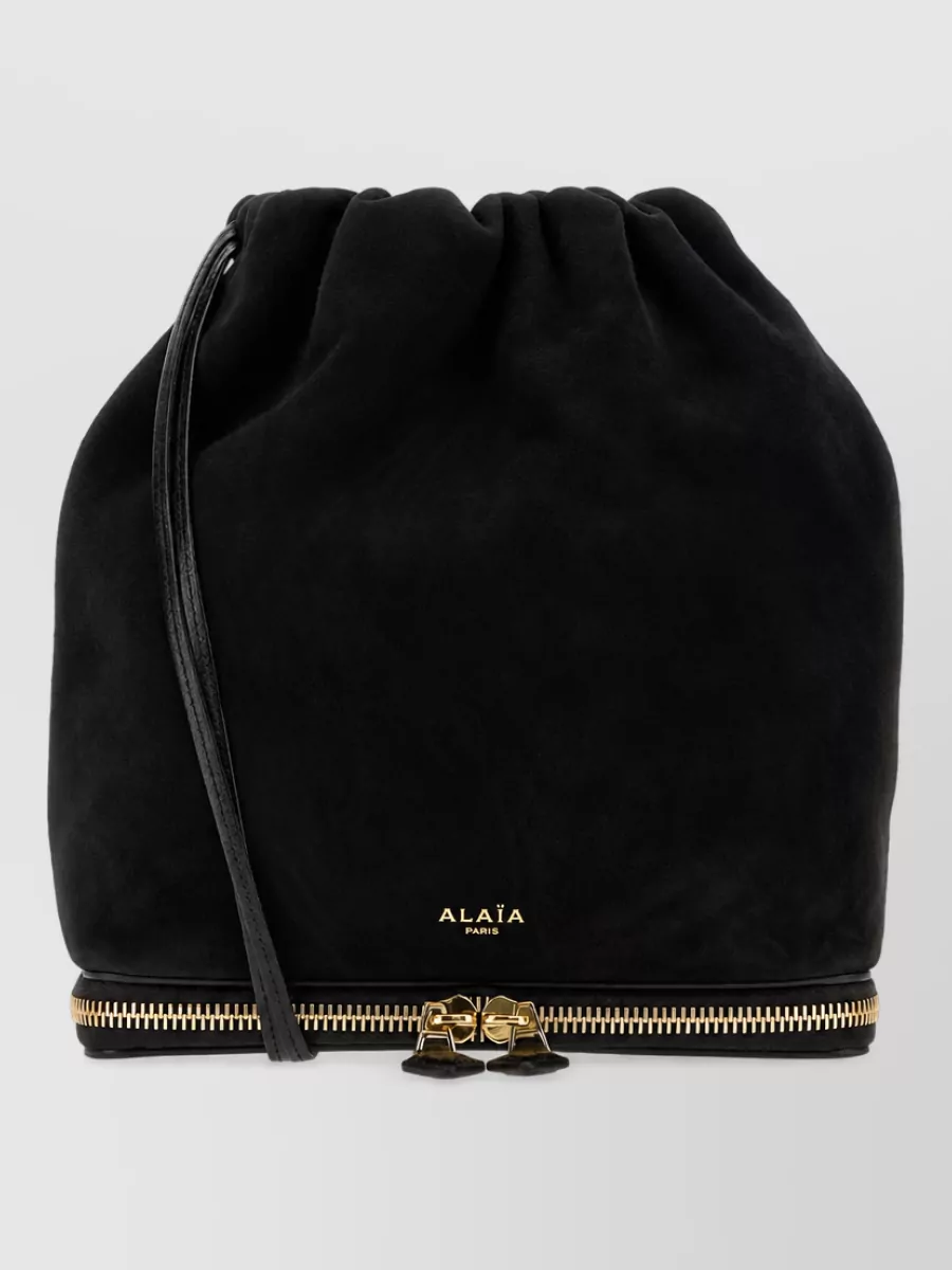 Alaïa suede leather bucket bag