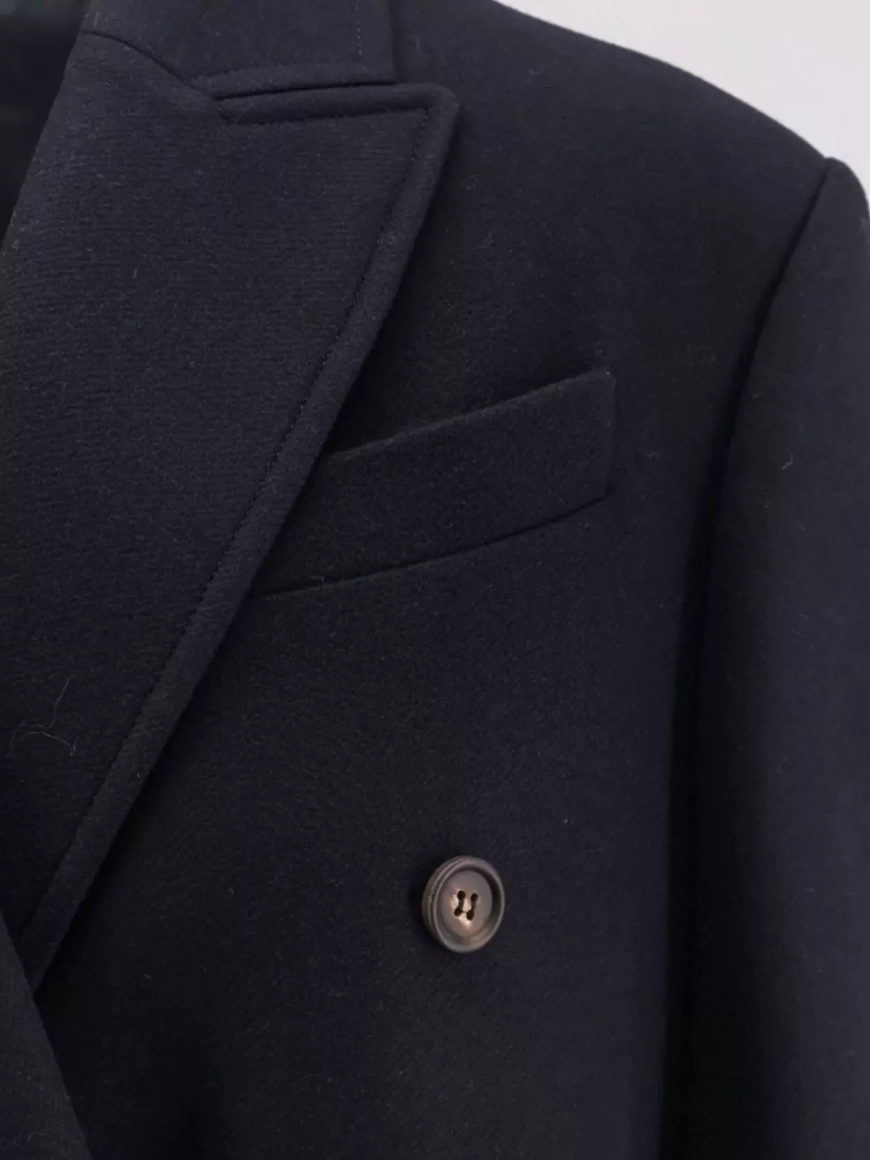 Brunello Cucinelli Peak Lapel Long Length Wool Coat