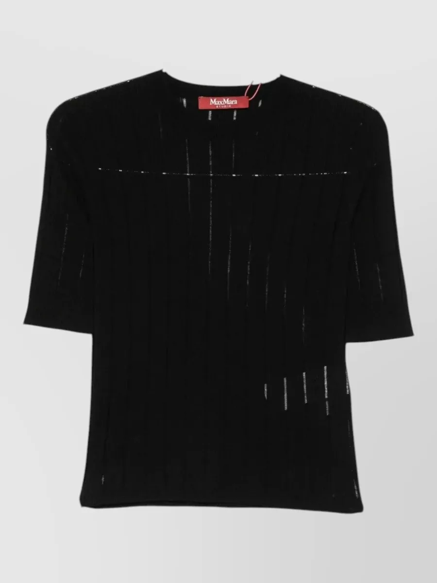 S Max Mara silk wool slim-fit crewneck sweater