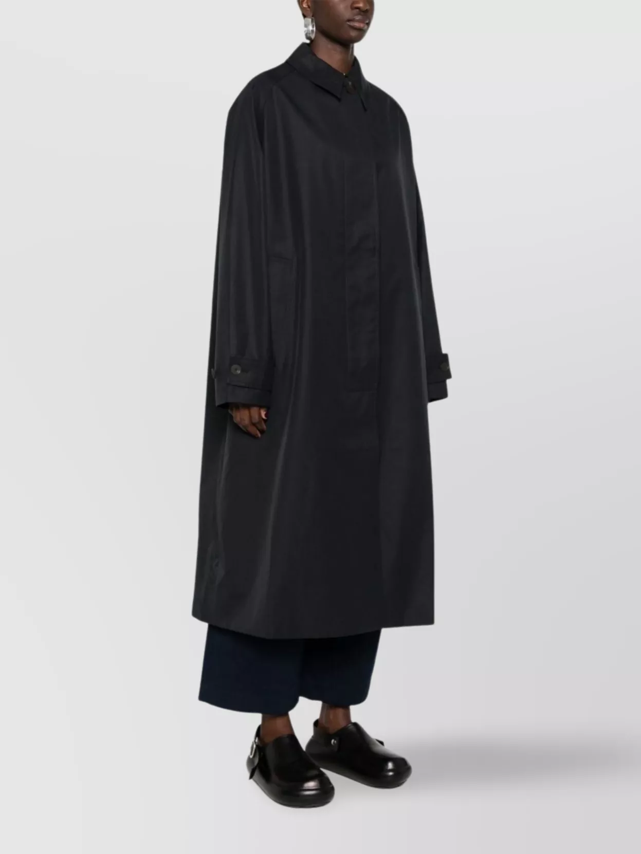 Studio Nicholson Cotton Blend Trench Coat With Raglan Sleeves