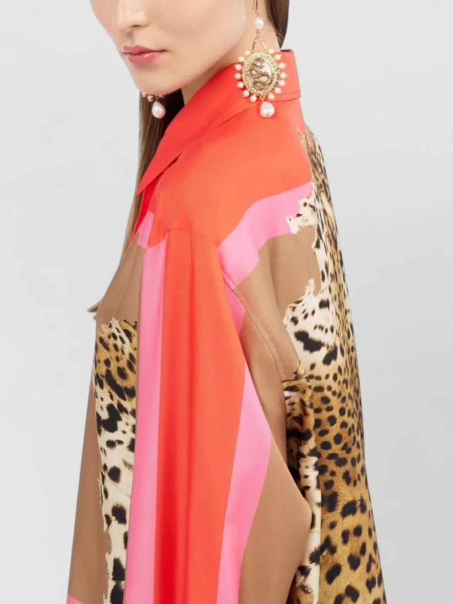 Roberto Cavalli Silk Knee-Length Dress