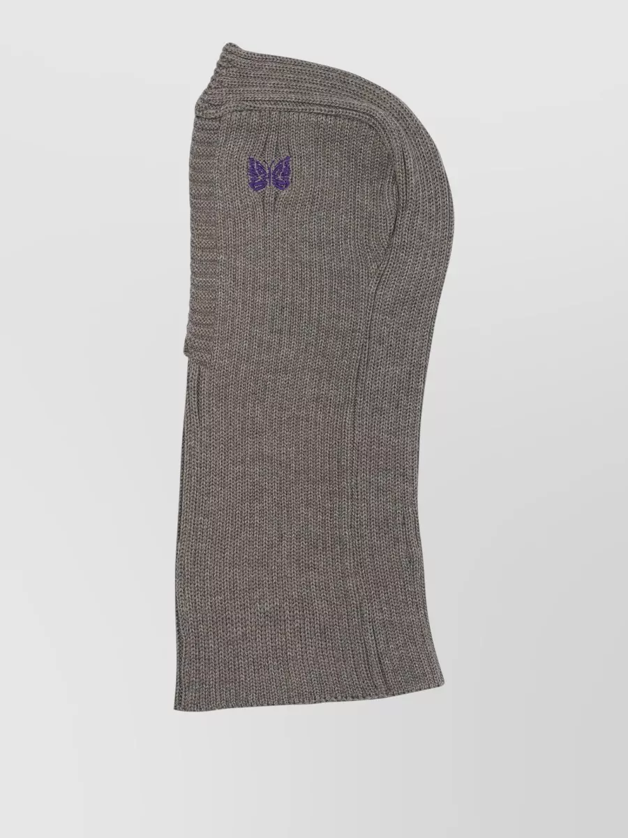 Needles Ribbed Knit Merino Wool Balaclava Hat