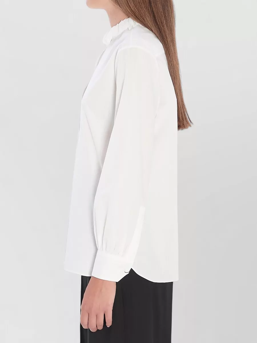 Saint Laurent Cotton Poplin Shirt Lace Collar Cuffs