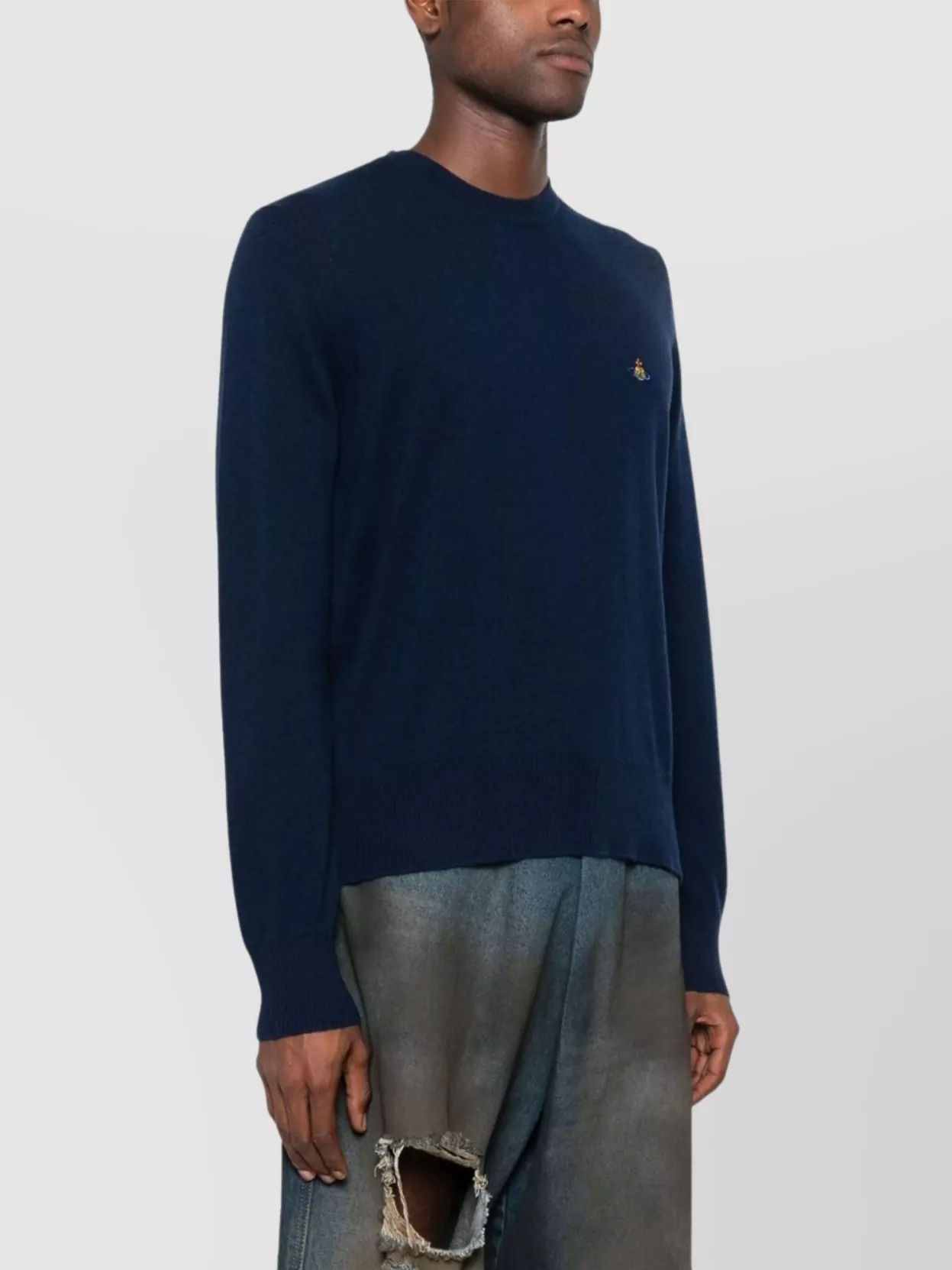 Vivienne Westwood Ribbed Crewneck Sweater With Long Sleeves