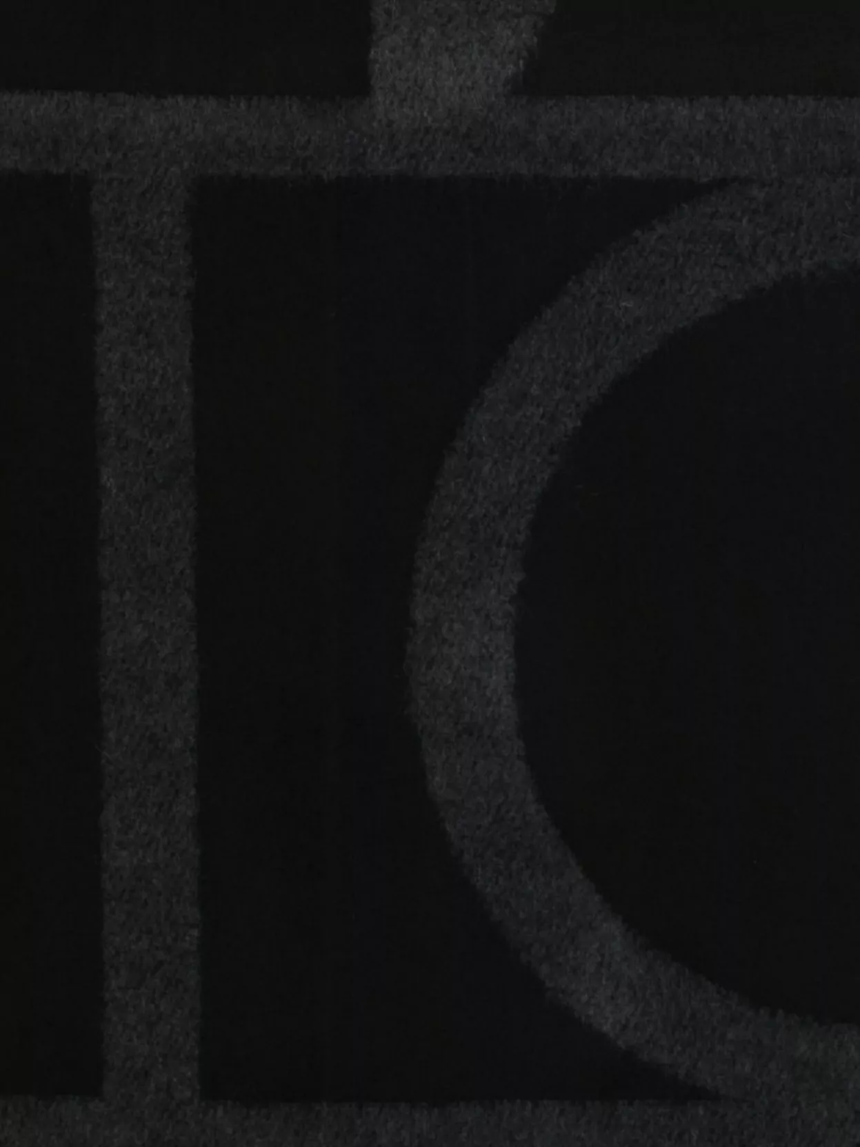 Totême Geometric Pattern Wool Scarf With Soft Texture In Black