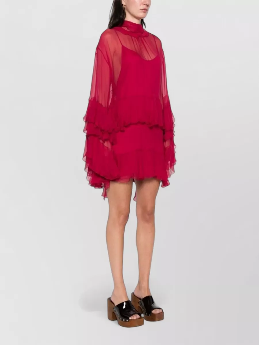 Chloé Layered Open Back Knee Length Dress