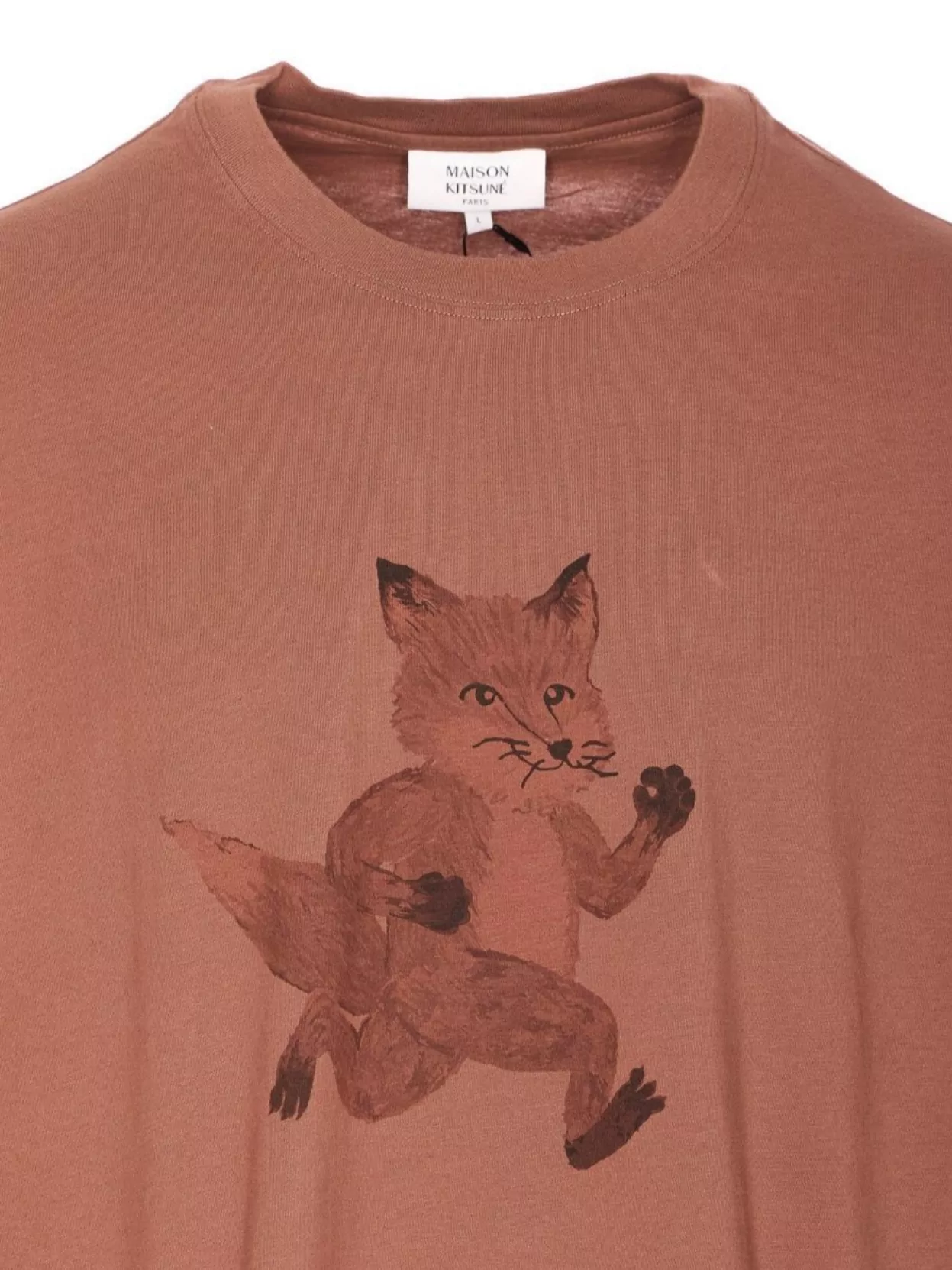 Shop Maison Kitsuné Fox Speedy Graphic Print Crewneck T-shirt