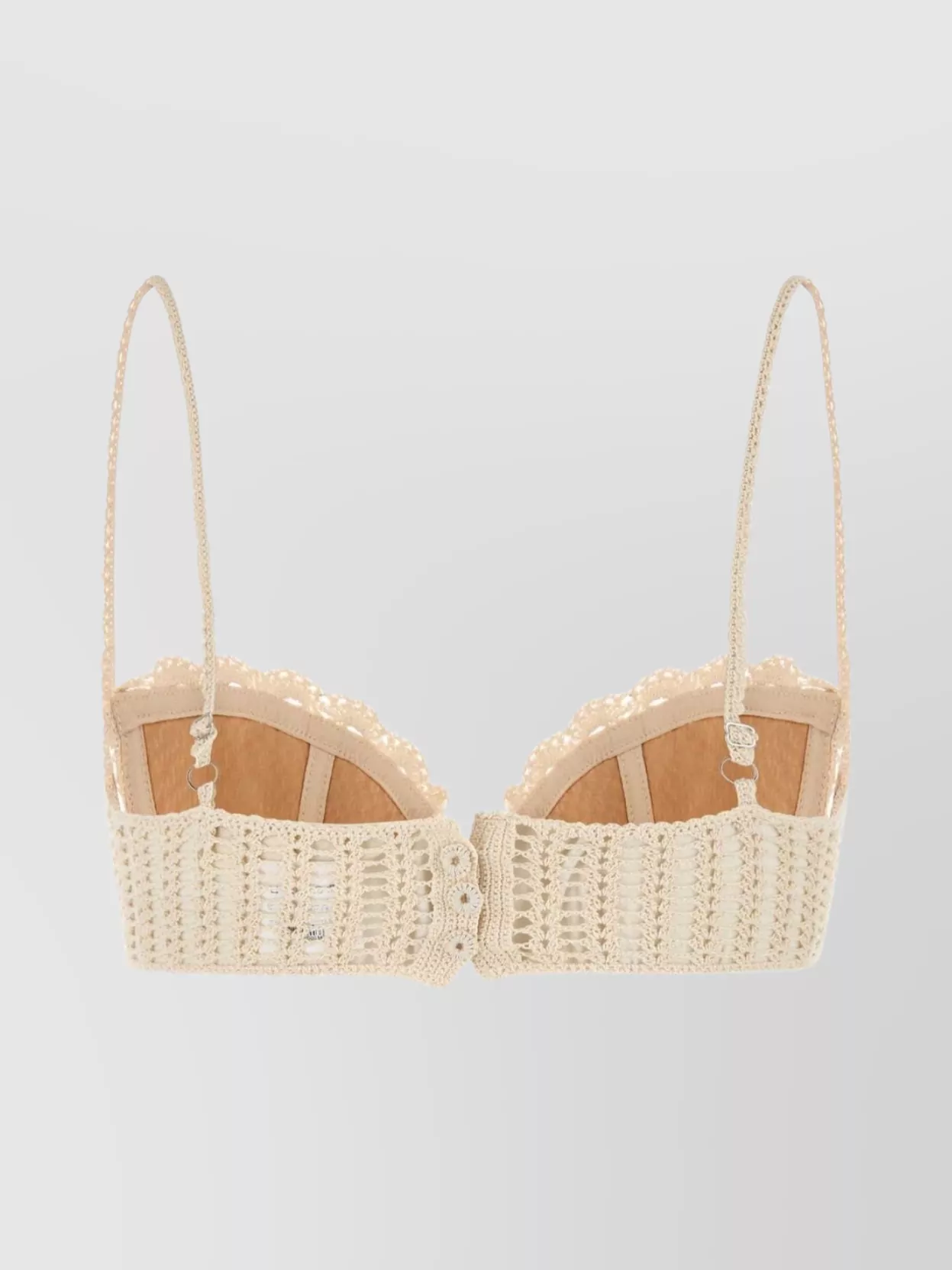 Magda Butrym Crochet Bralette Adjustable Straps In Neutral