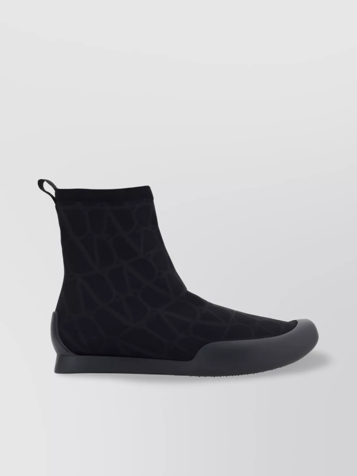 Shop Valentino Sock-like Cuff Geometric Textured Sneakers In Black