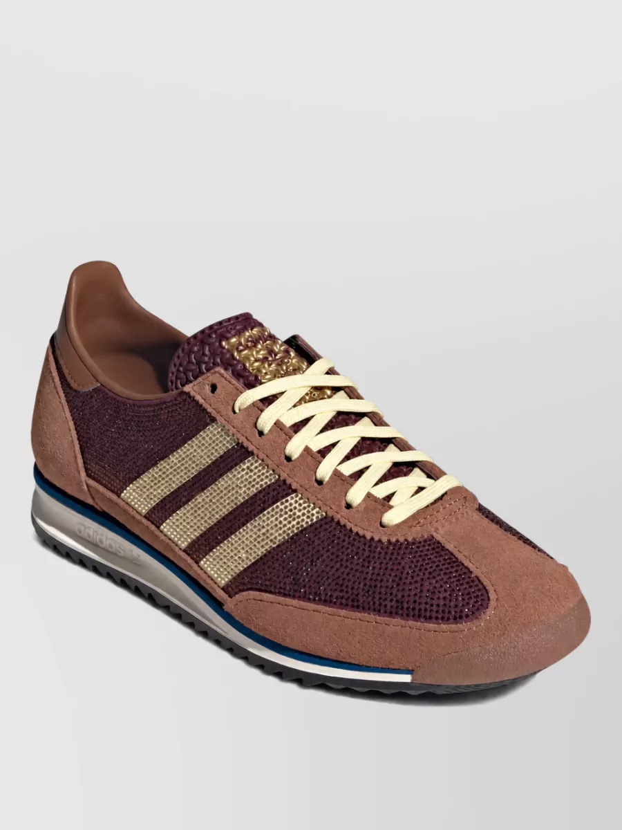 Adidas suede leather crystal-embellished low-top sneakers