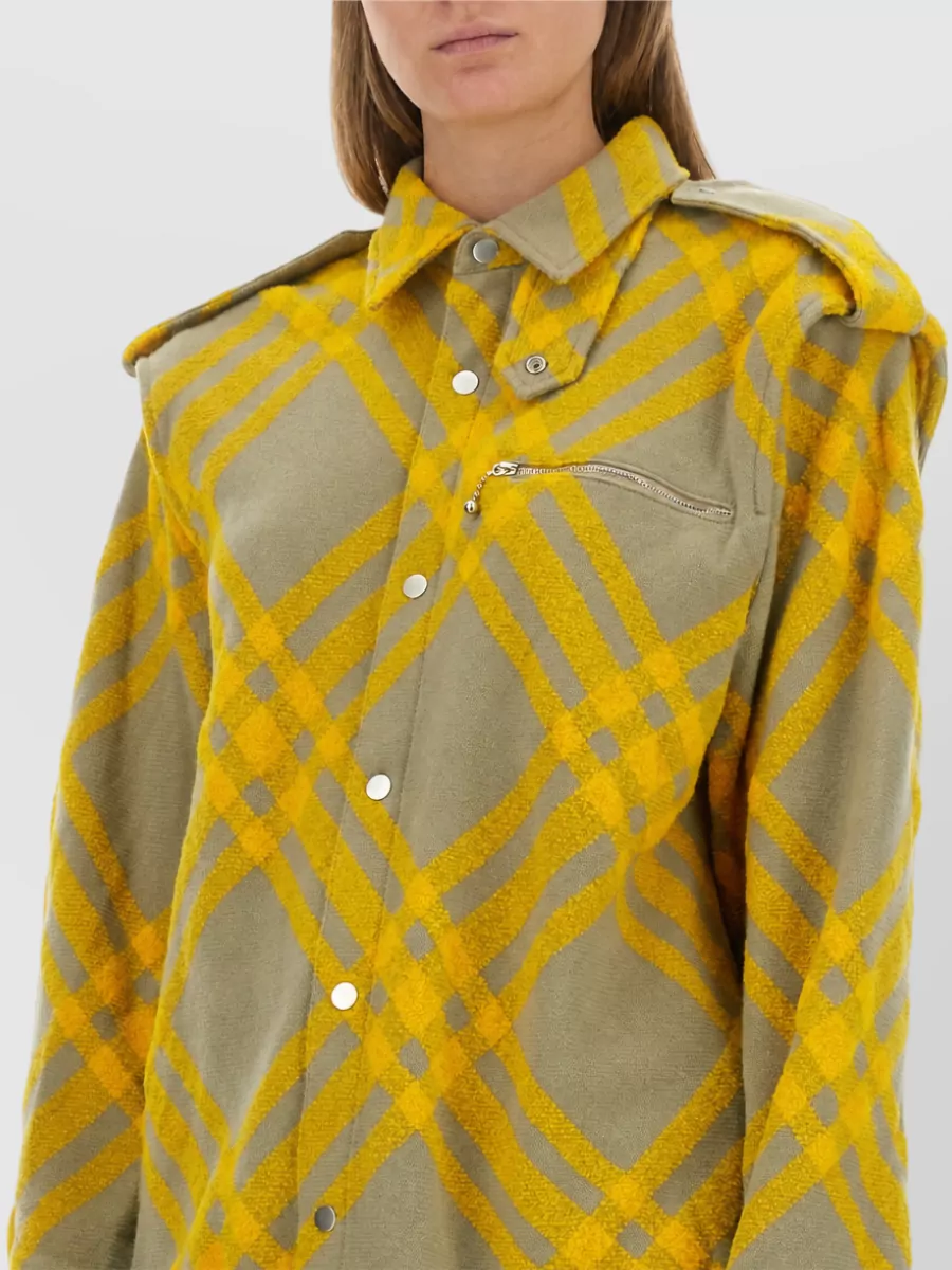 Burberry Checked Fitted Jacket