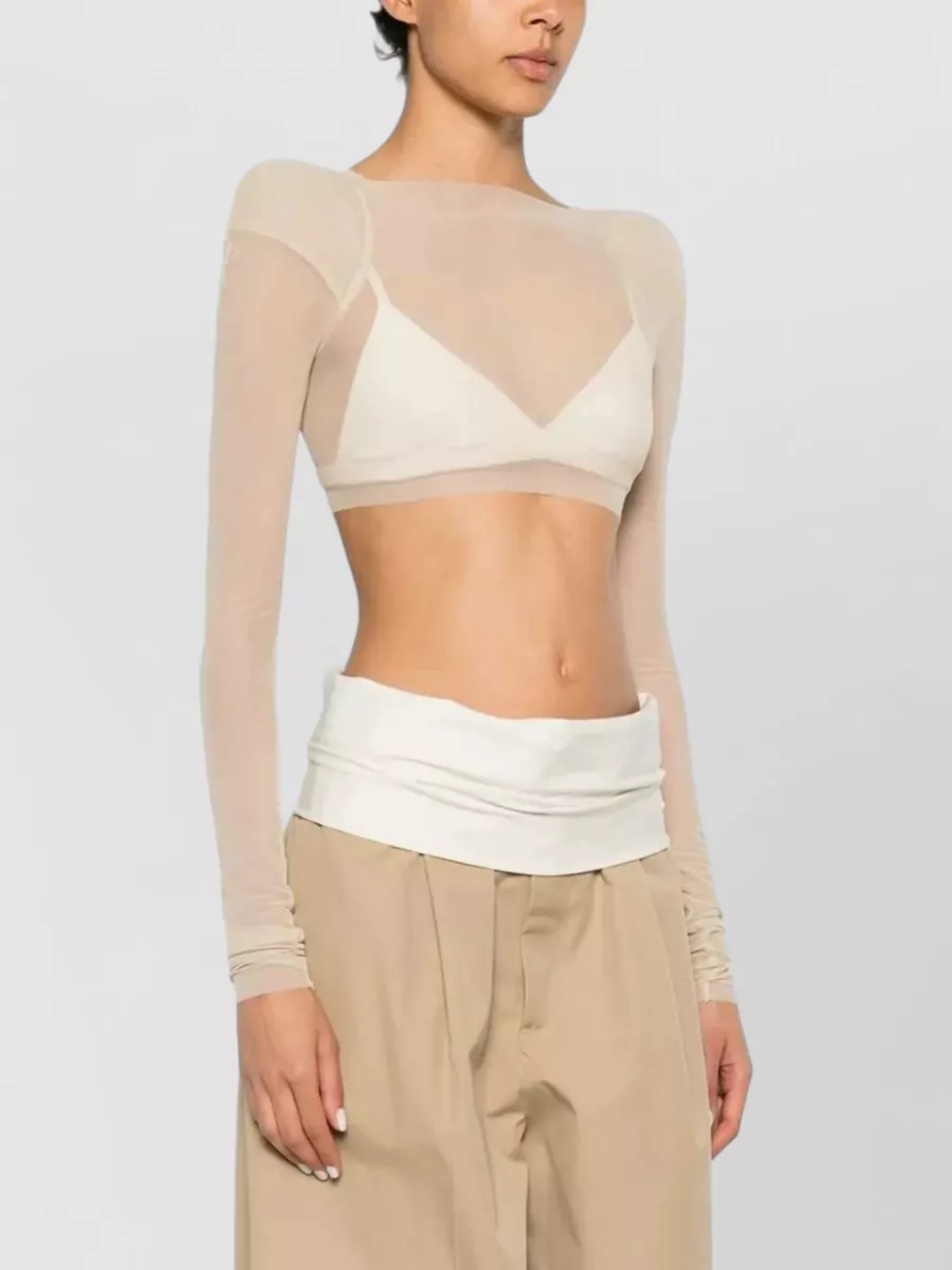 Rick Owens Sheer Boat Neck Long Sleeve Top