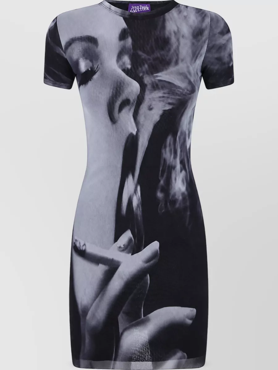 Jean Paul Gaultier Printed mesh short dress