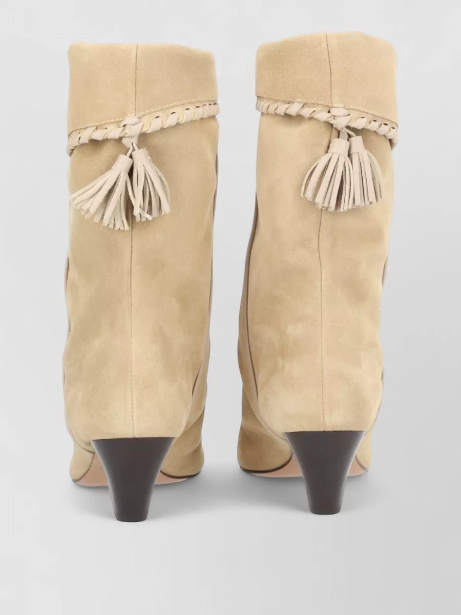 Isabel Marant Cone Heel Mid Calf Pointed Toe Boots
