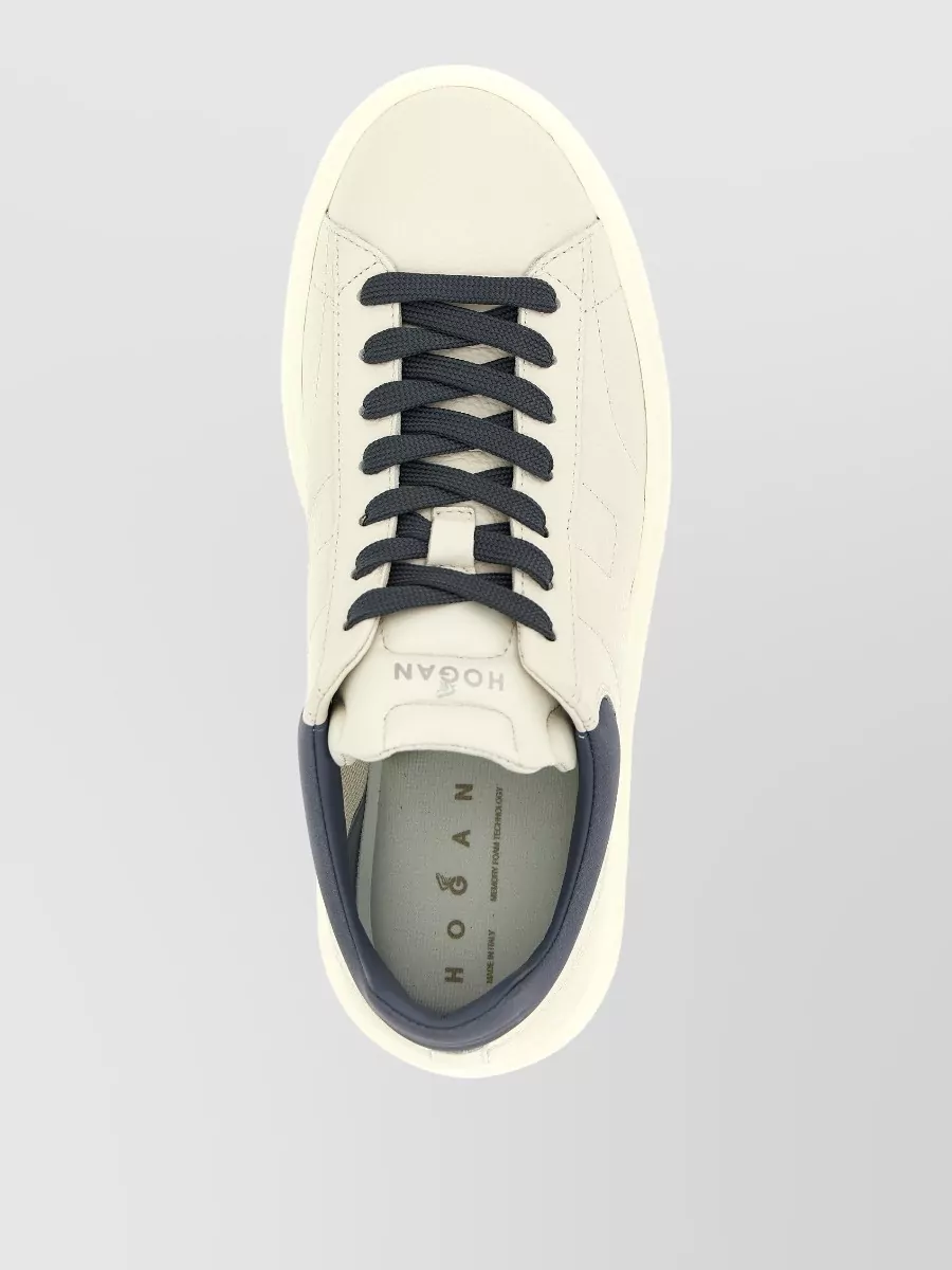 Hogan Logo Stripe Sneakers Round Toe Sole