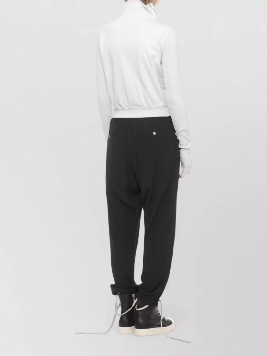 Rick Owens Drkshdw Cotton Hooded Asymmetric Zip Sweatshirt
