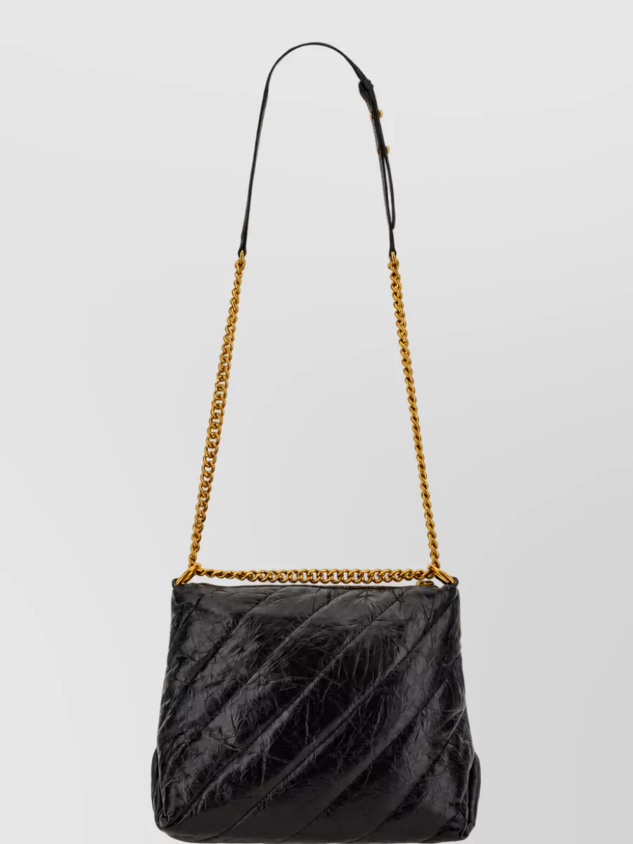 Balenciaga Crush Leather Clutch Bag